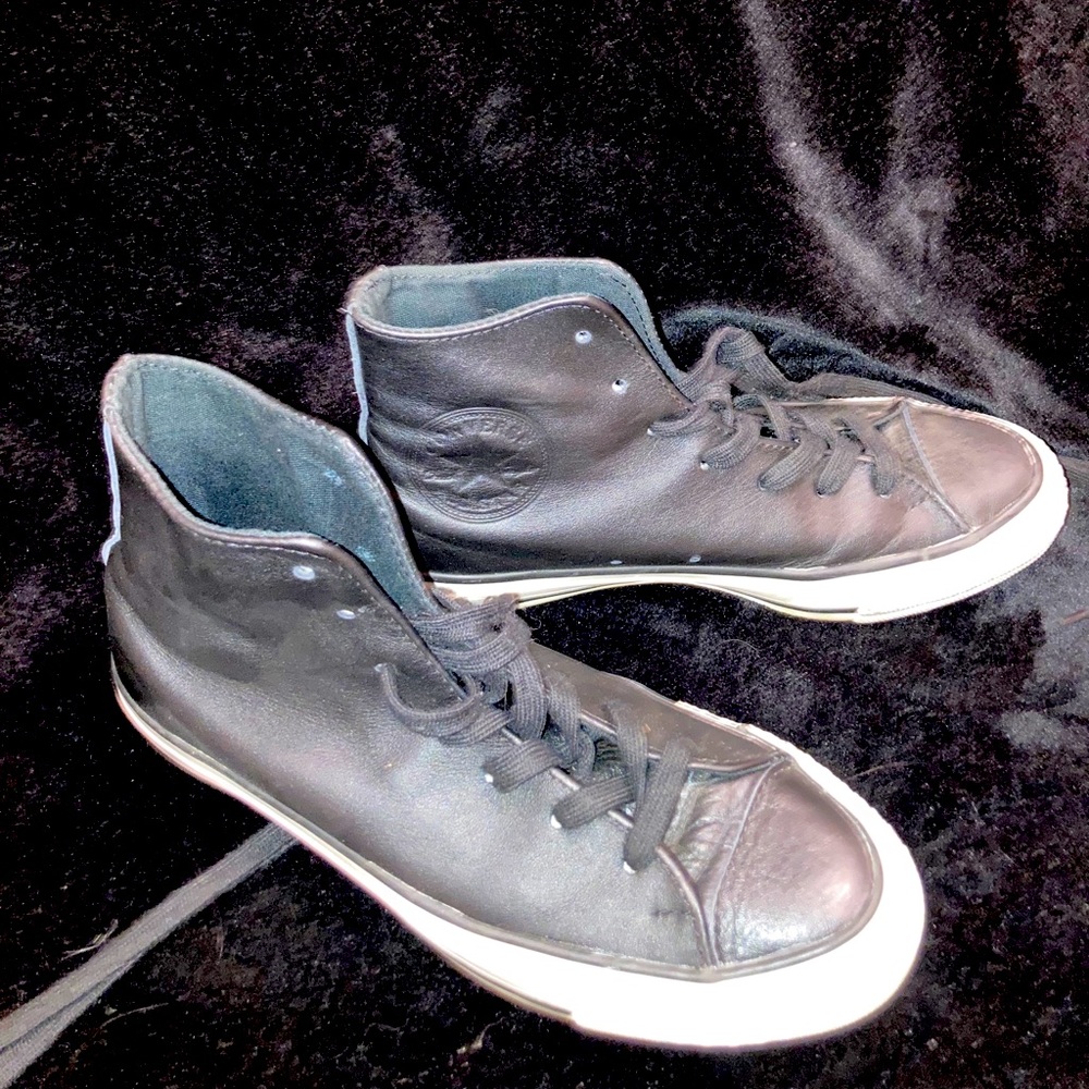 Black Leather Converse All Star High Top
